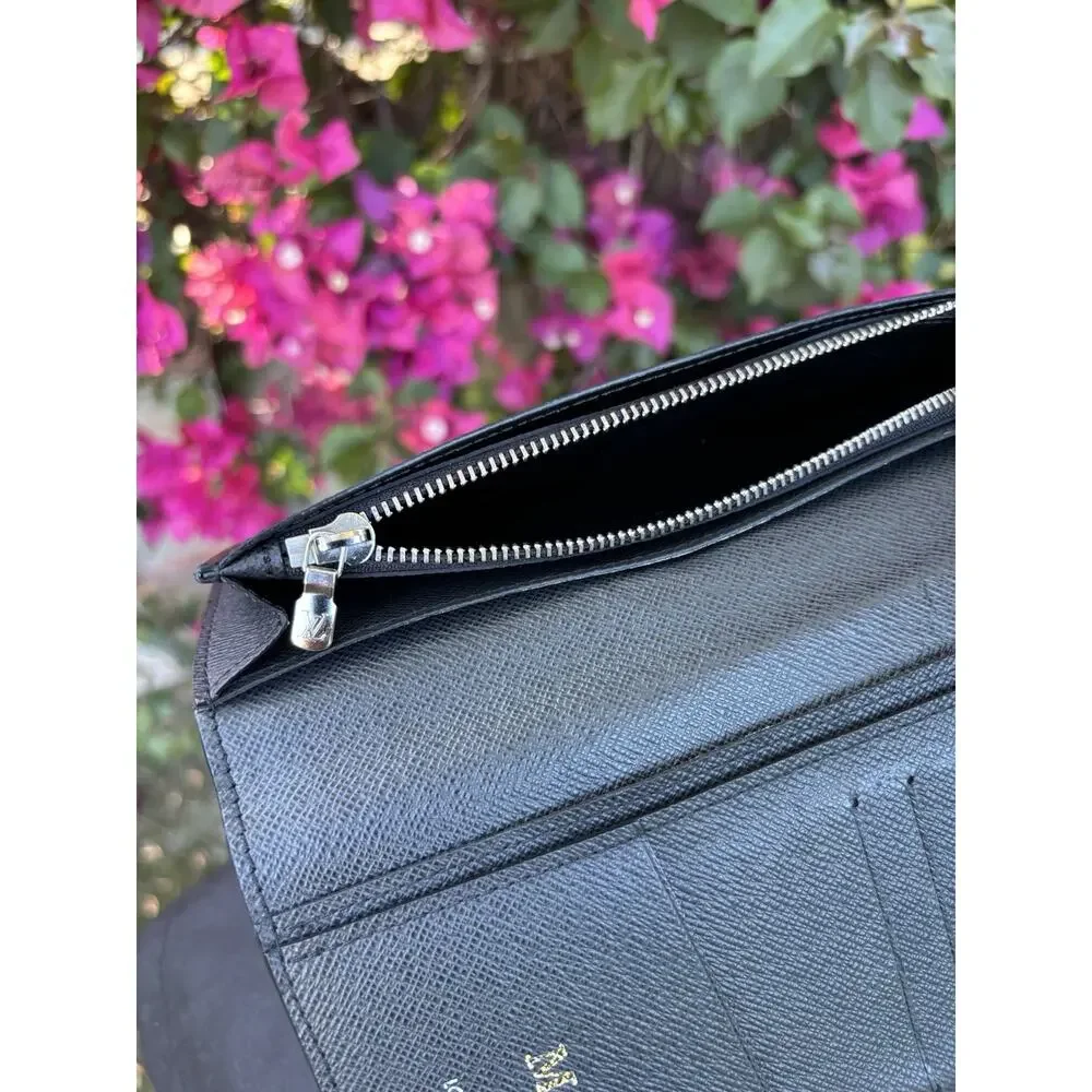 Louis Vuitton Taiga Leather Continental Brazza Long Bifold Wallet Black